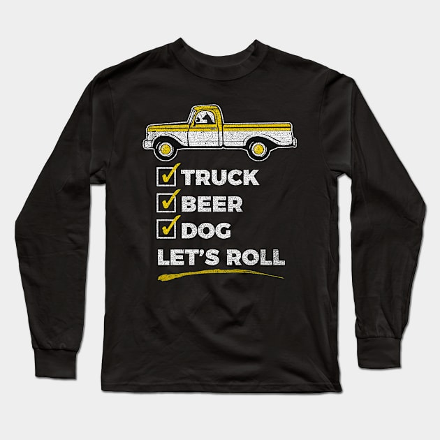 Country Dog - Dog and Truck Weekend Checklist graphic Long Sleeve T-Shirt by Vector Deluxe